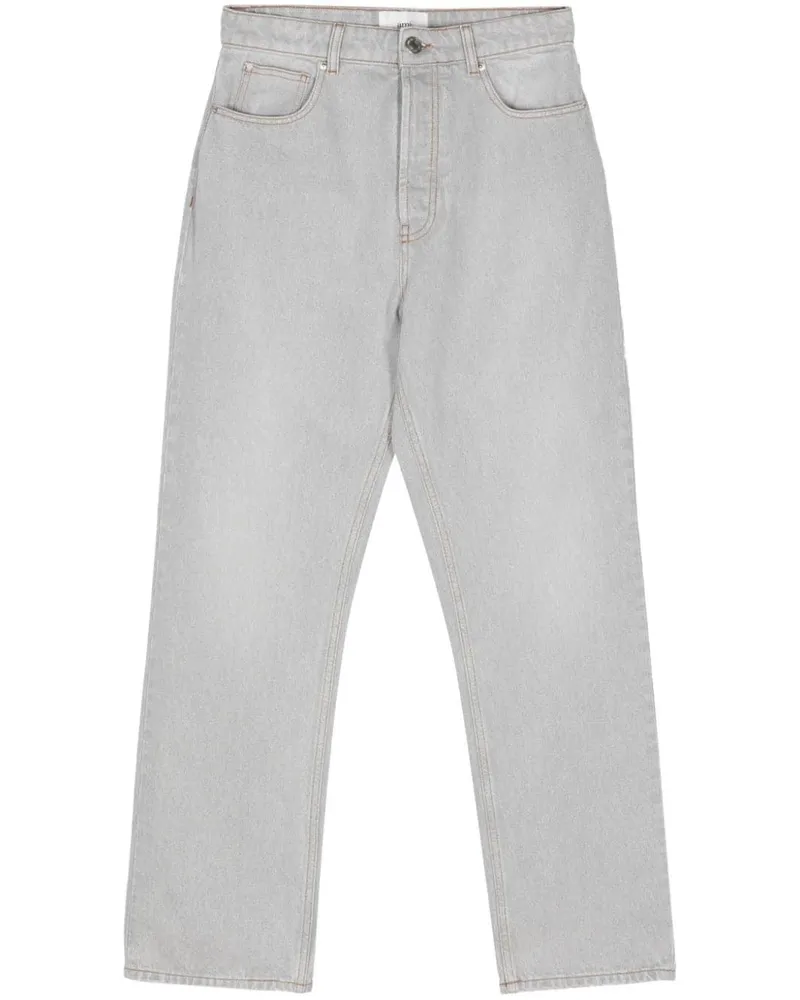 AMI Paris Tapered-Jeans mit Logo-Patch - Grau Grau