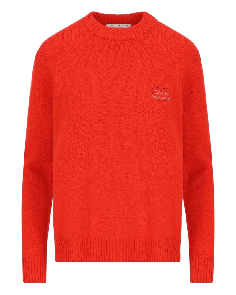 Giada Benincasa Kaschmirpullover mit Herzstickerei - Rot Rot
