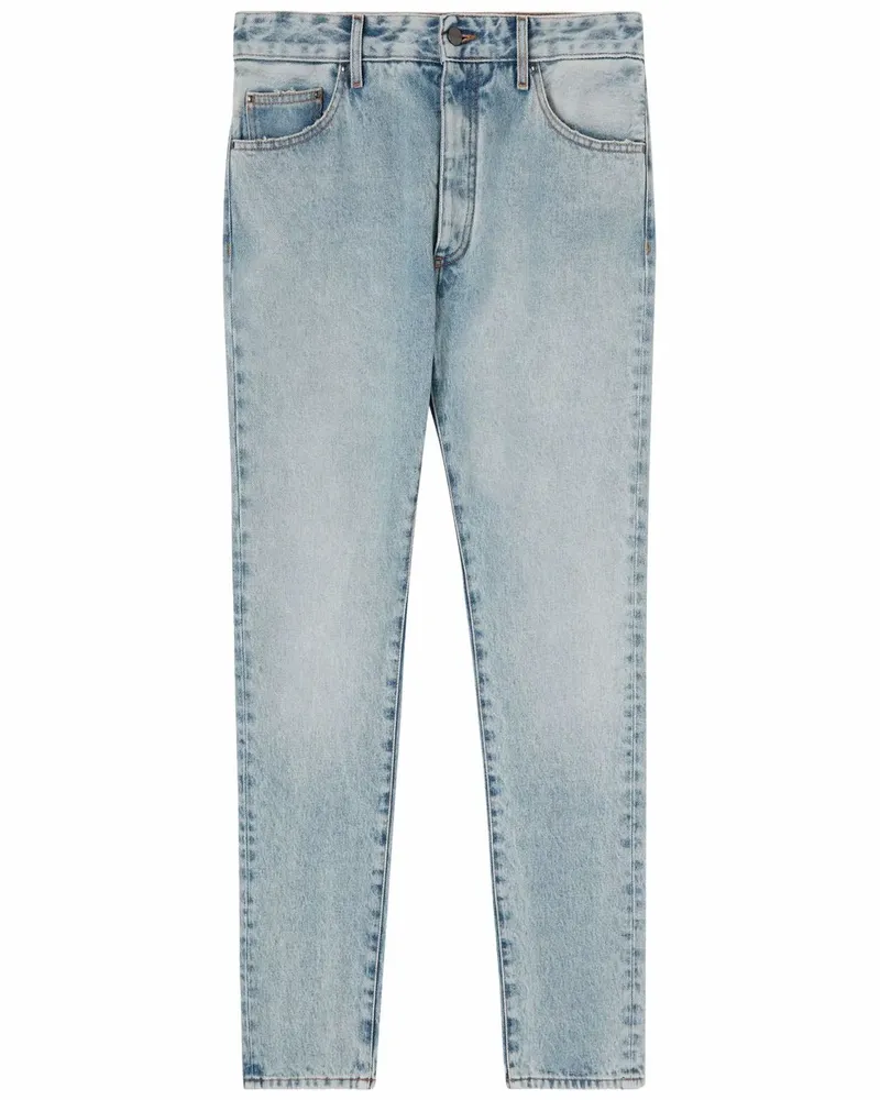 Palm Angels Ausgeblichene Jeans mit Logo-Print - Blau Blau