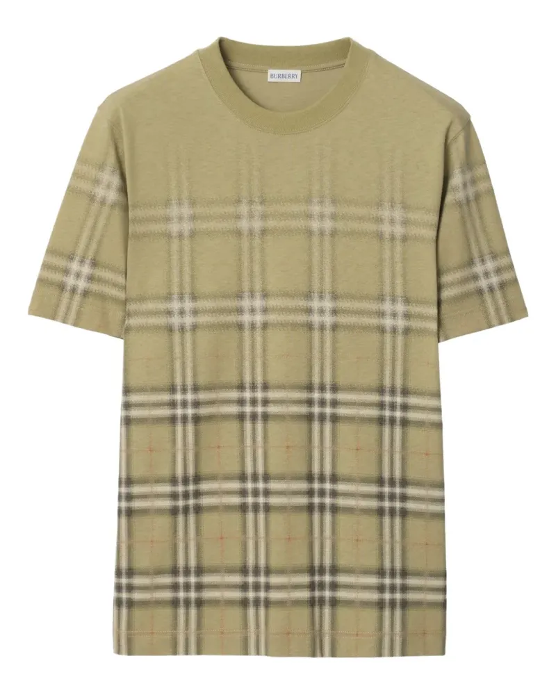 Burberry Kariertes T-Shirt - Grün Grün