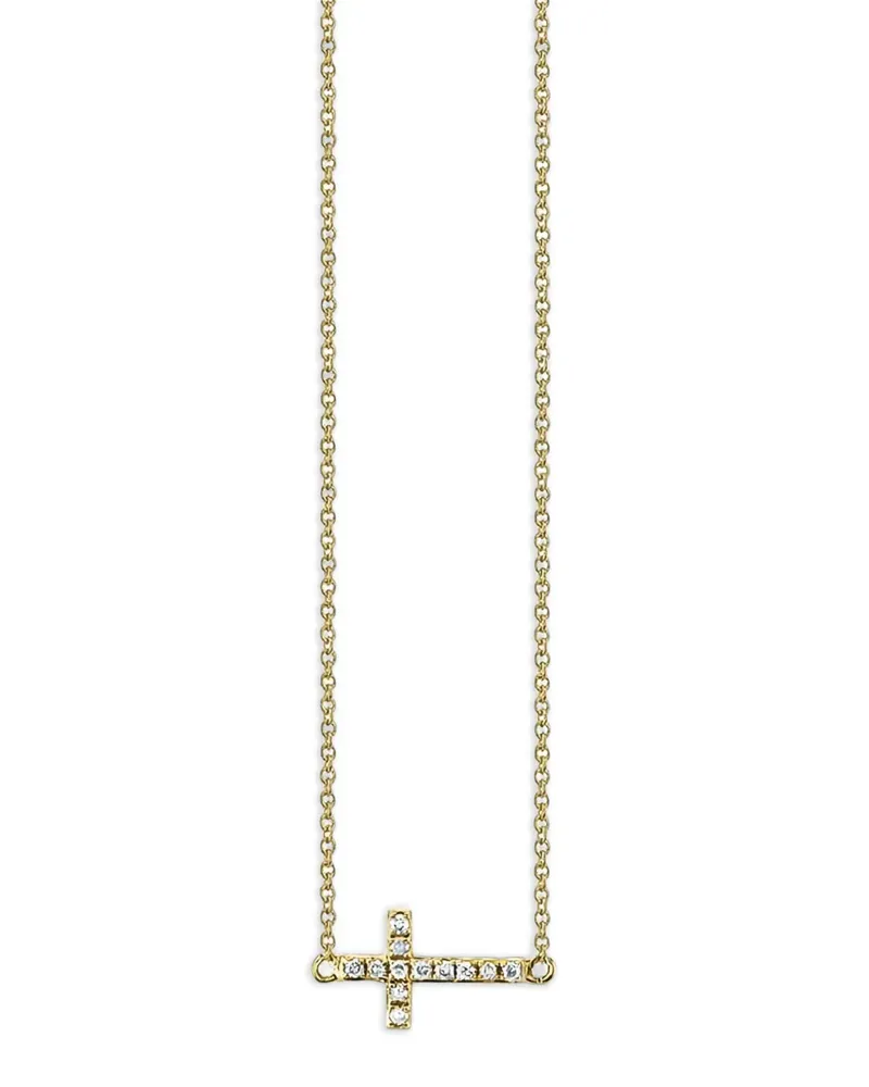 Sydney Evan Halskette mit Diamantkreuz - Gold Gold