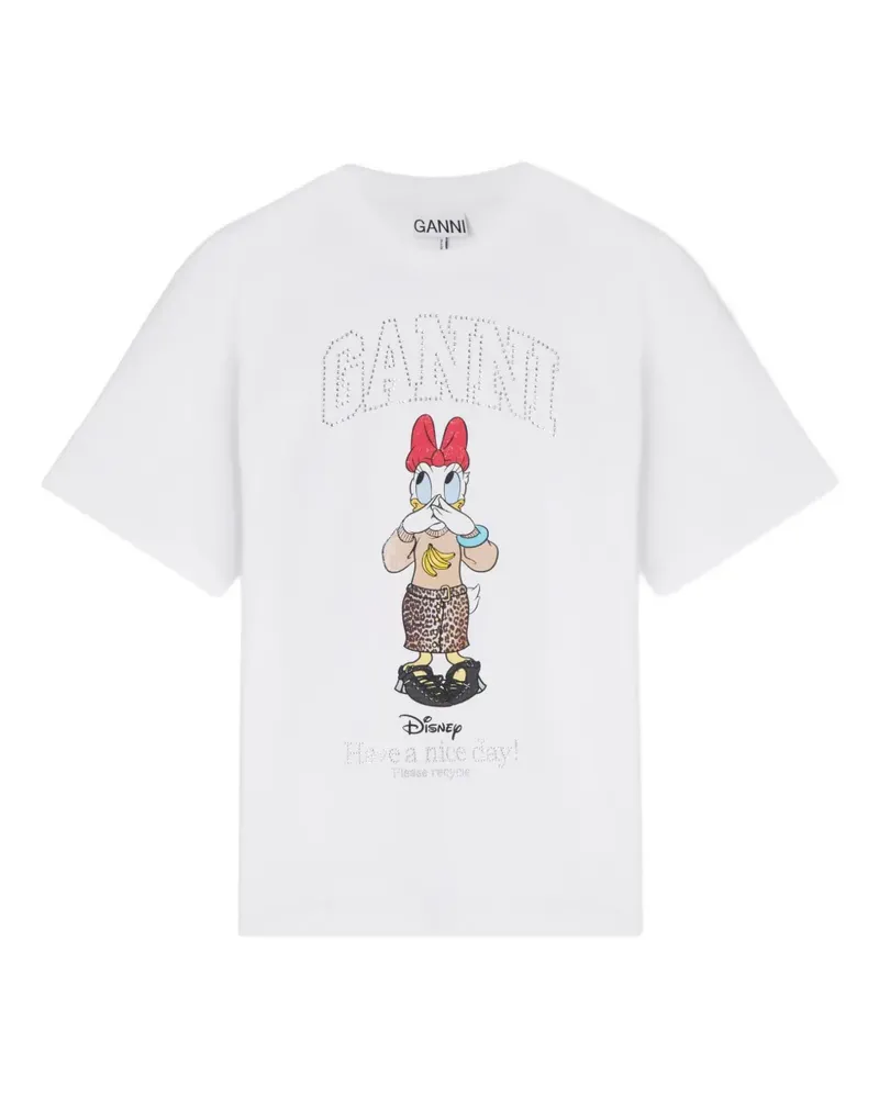 Ganni x Disney T-Shirt mit grafischem Print - Weiß Weiß
