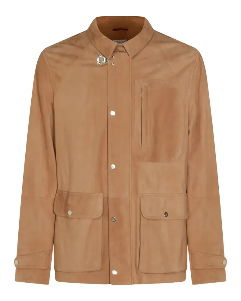 Brunello Cucinelli suede leather jacket - Braun Braun