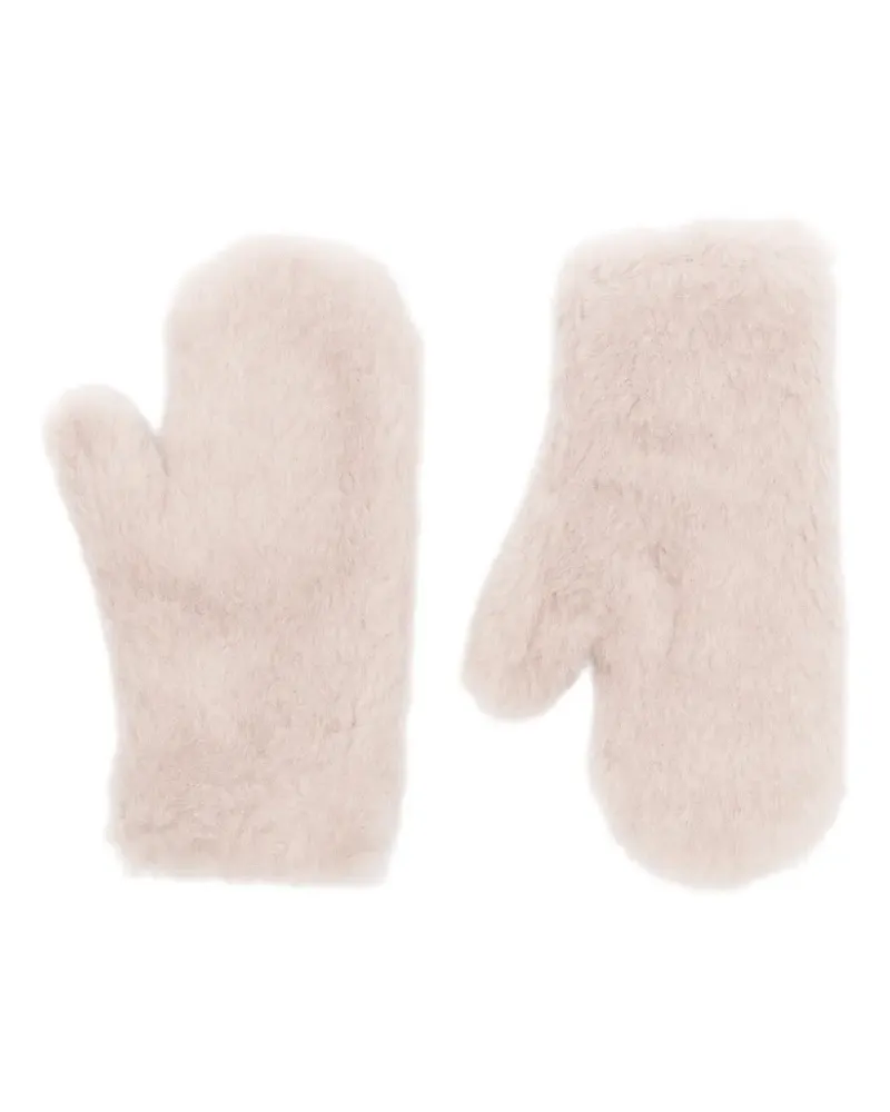Max Mara alpaca and wool Teddy fabric mittens - beige - Nude Nude