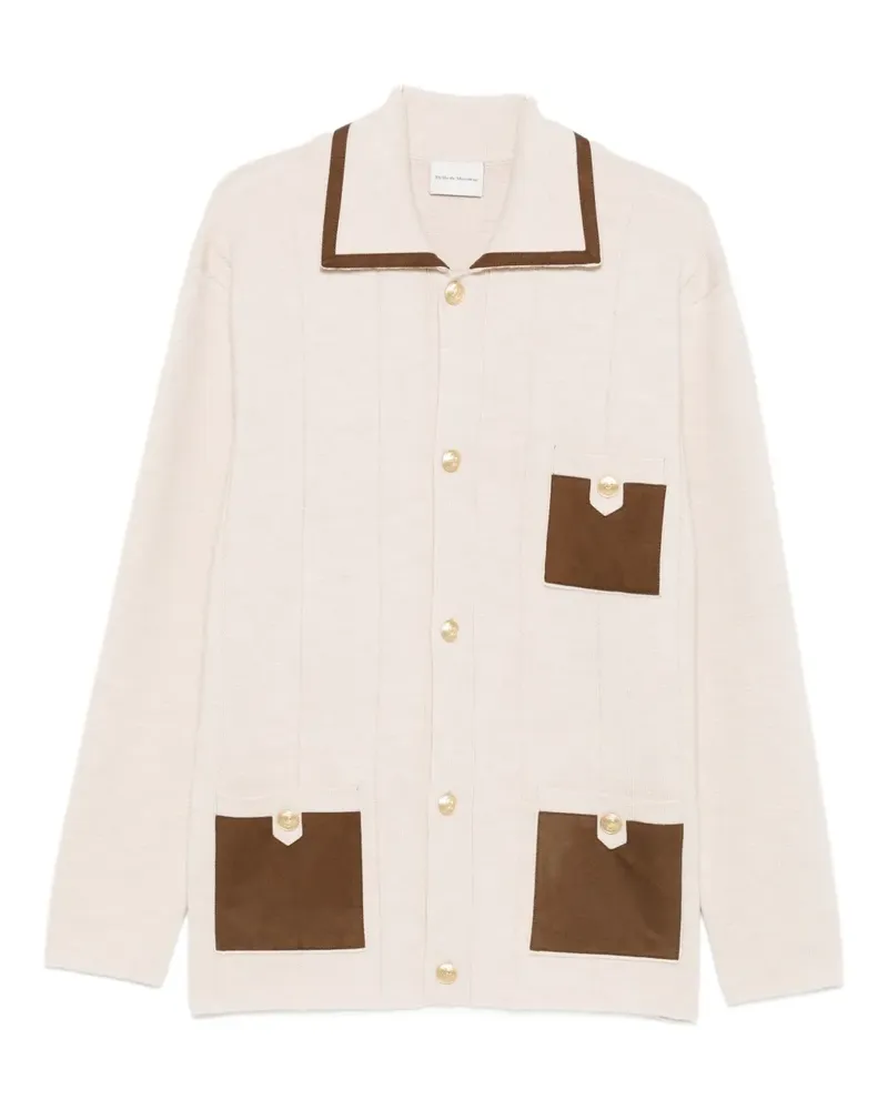 Drôle de Monsieur Cardigan mit geknöpfter Tasche - Nude Nude