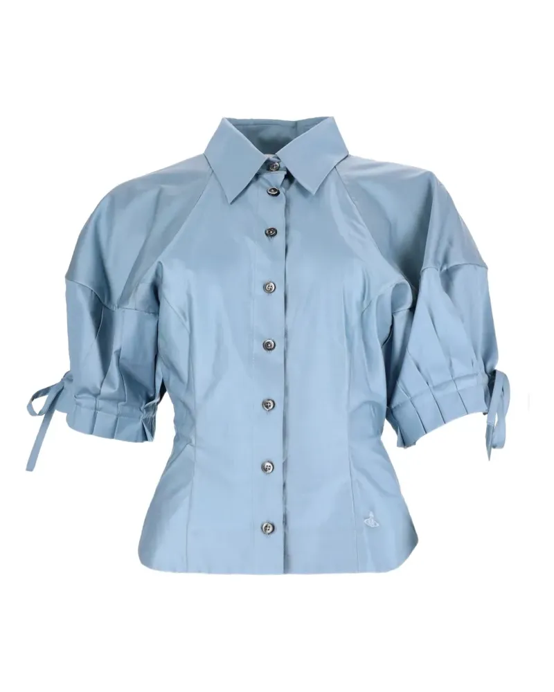 Vivienne Westwood Hemd mit Falten und Bindeband - Blau Blau
