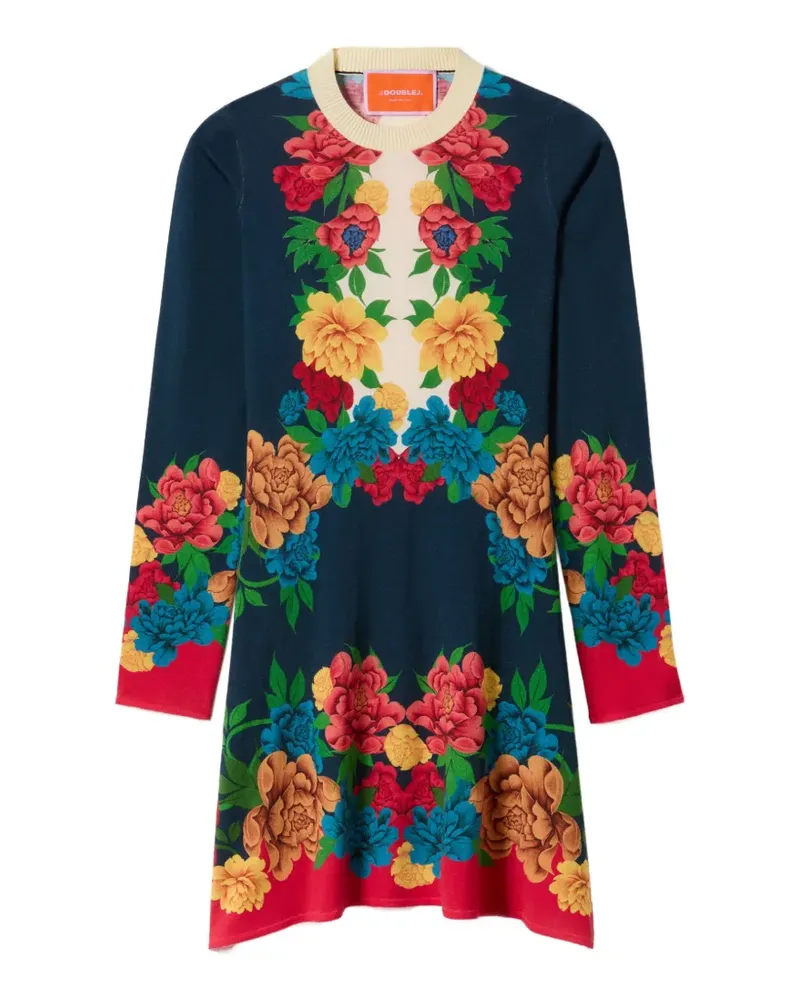 La DoubleJ Kleid mit Blumen-Print - Blau Blau