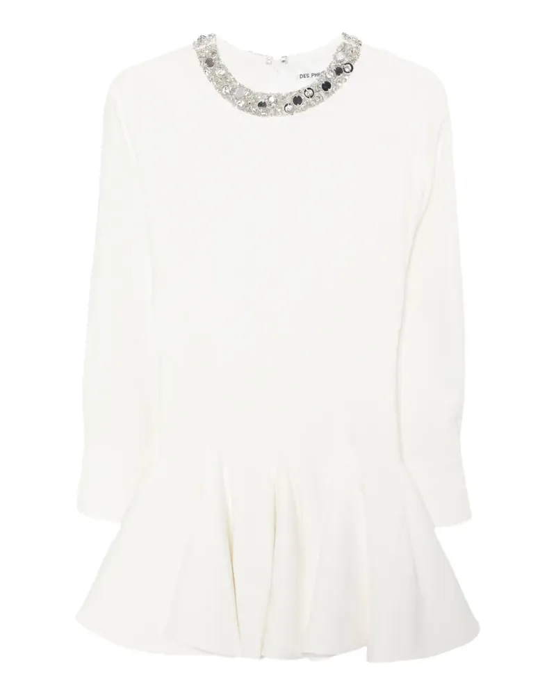 Des Phemmes embellished flared mini dress - Weiß Weiß