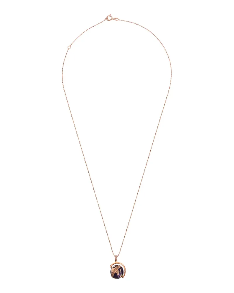 True Rocks Halskette mit Globusanhänger - Rosa Rosa