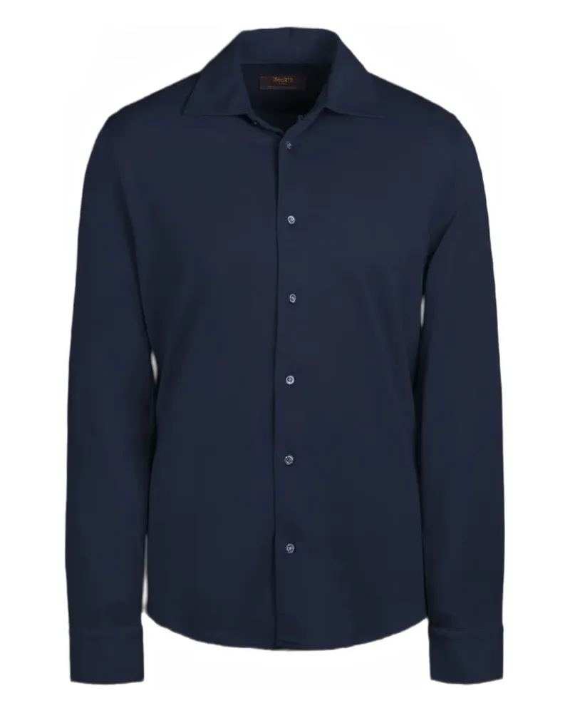 MOORER Montalcino Hemd mit Knöpfen - Blau Blau