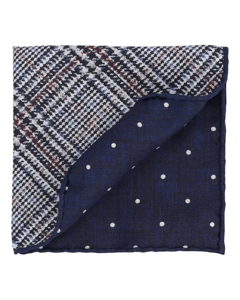 Brunello Cucinelli Einstecktuch mit Prince Wales-Motiv - Blau Blau
