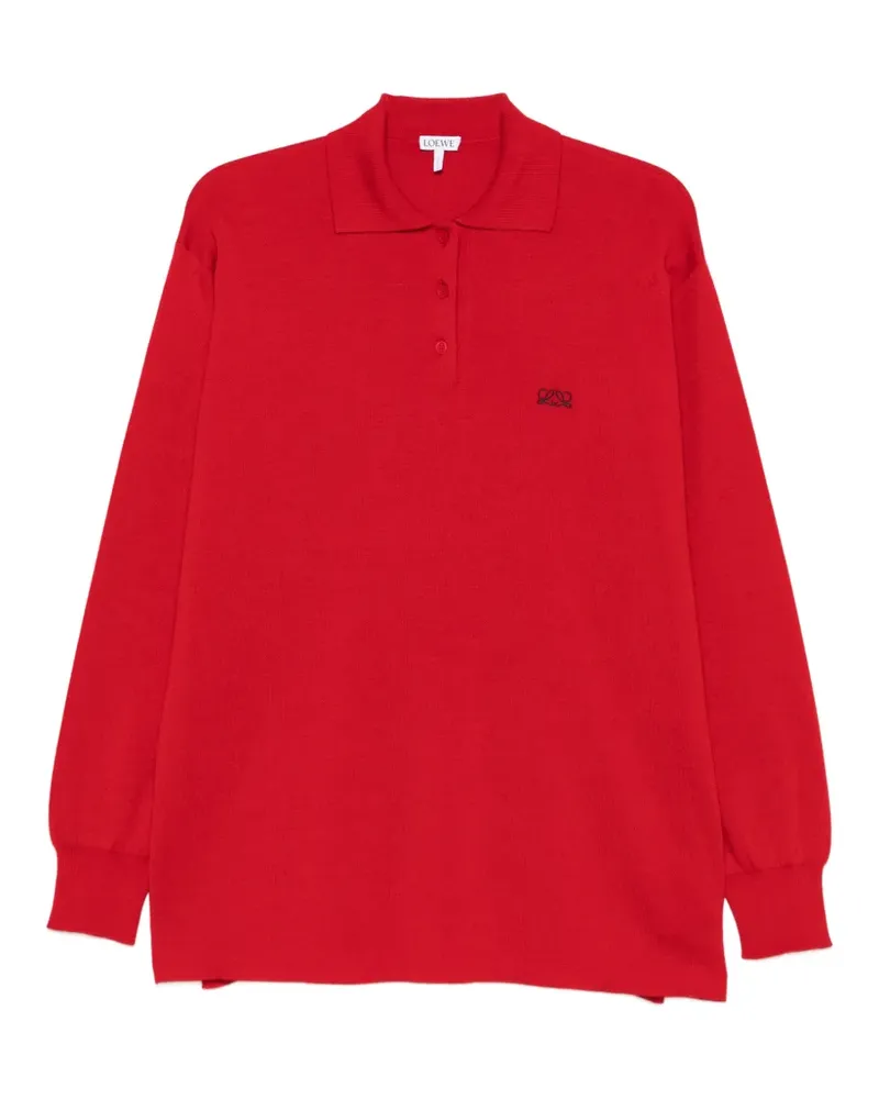 Loewe Poloshirt mit Logo-Stickerei - Rot Rot