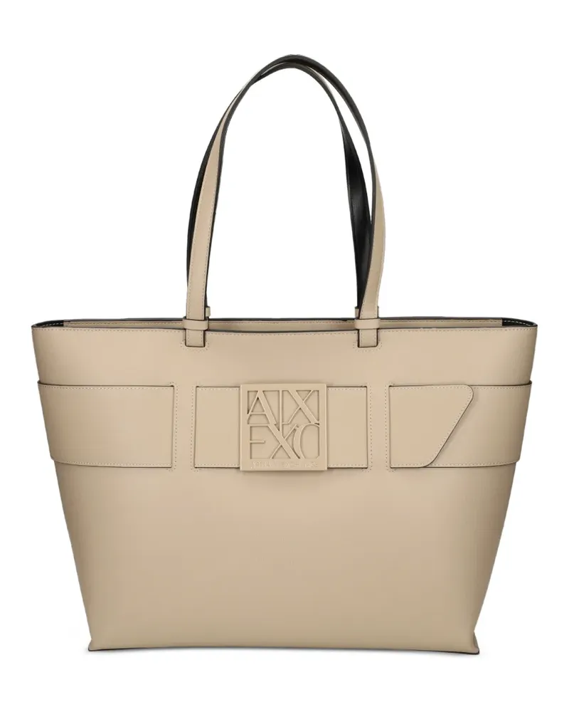 Armani Exchange Shopper mit Logo-Schild - Nude Nude