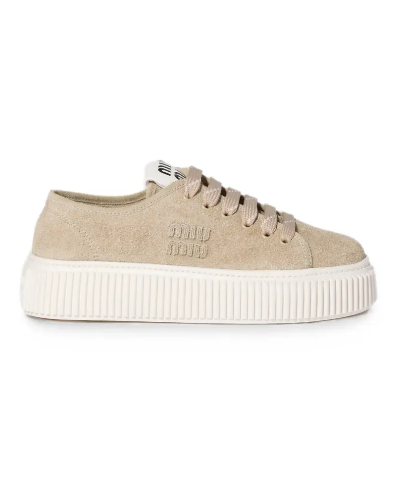 Miu Miu suede sneakers - Nude Nude