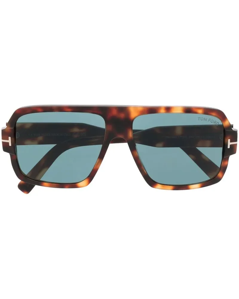 Tom Ford Sonnenbrille mit eckigem Gestell - Braun Braun