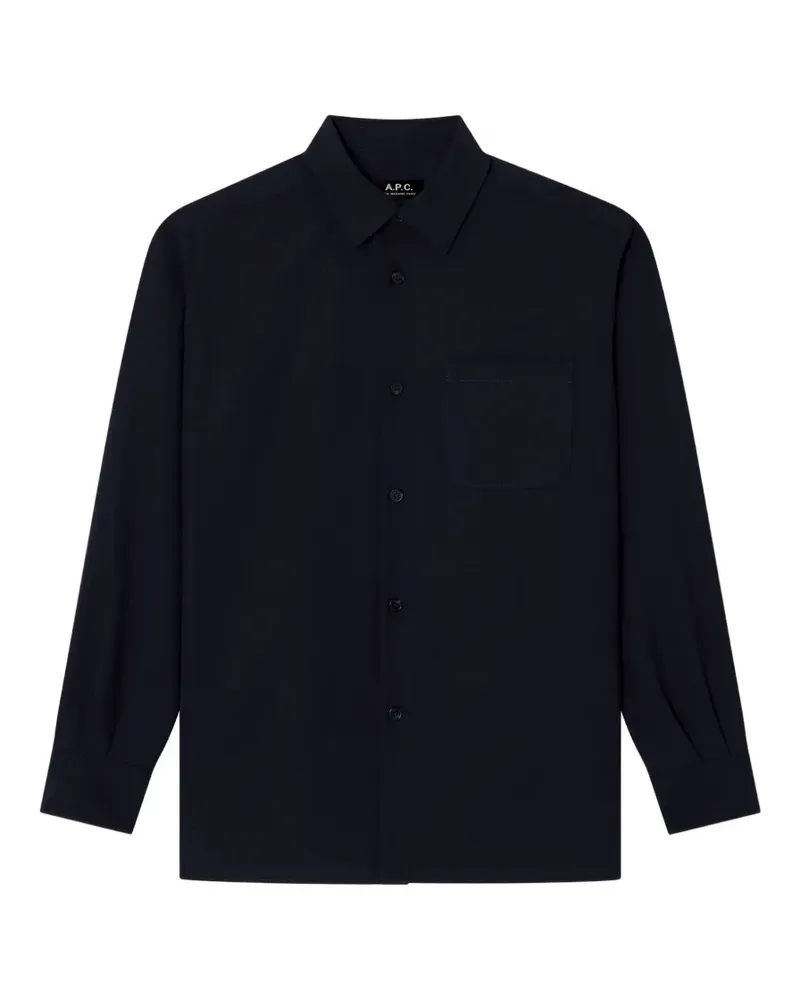 A.P.C. Geknöpfte Jacke mit Brusttasche - Blau Blau