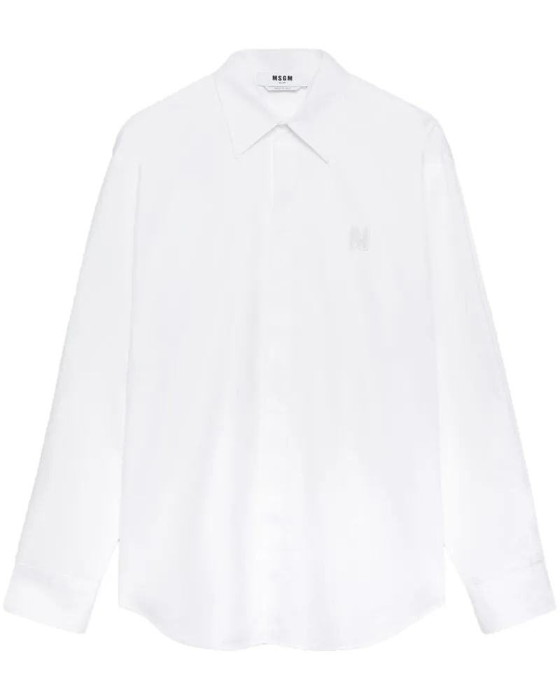MSGM Hemd mit Logo-Applikation - Weiß Weiß