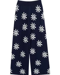 Chinti & Parker Ditsy Daisy Hose mit weitem Bein Blau