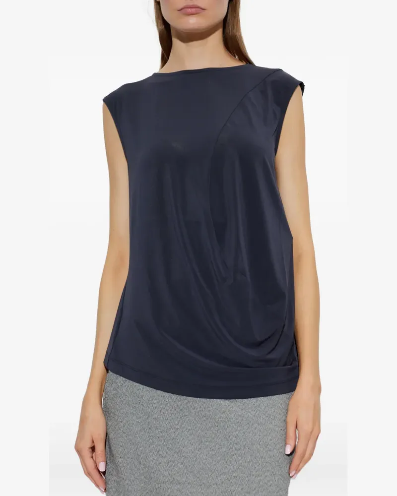 Issey Miyake Drapiertes Oberteil - Blau Blau