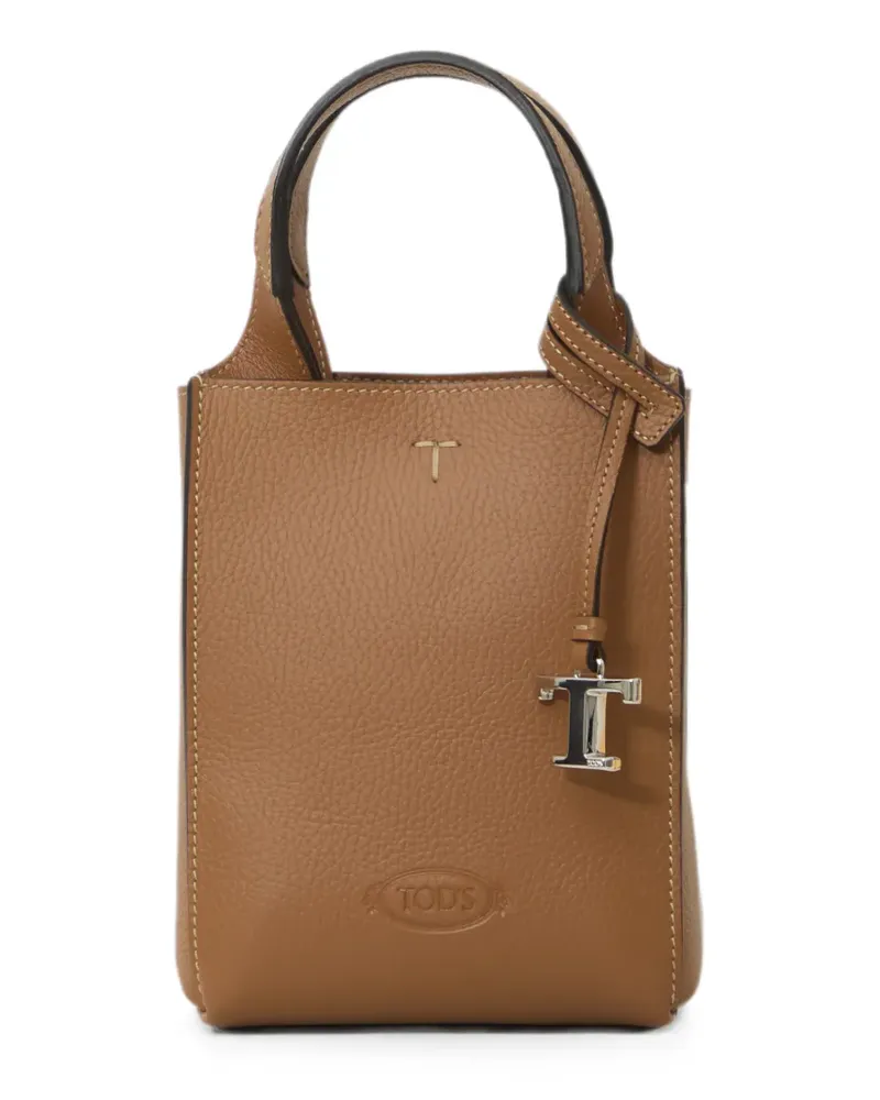 TOD'S T Timeless charm leather tote bag - Braun Braun