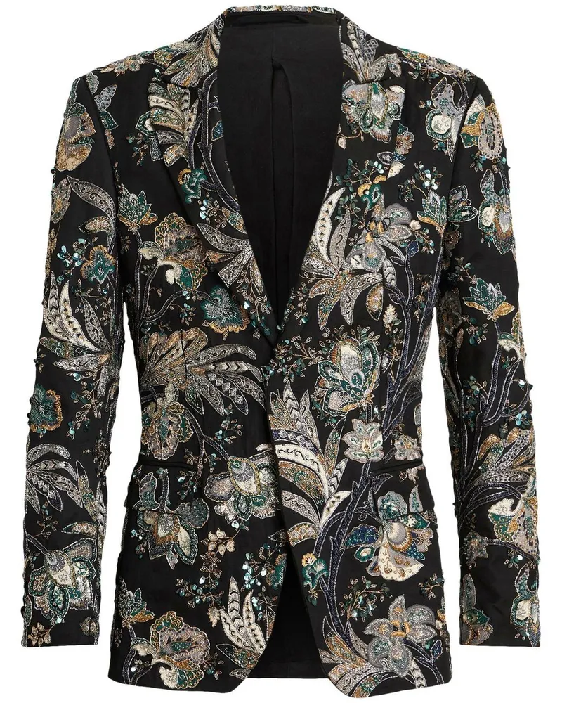 Etro Einreihiges Sakko aus Jacquard - Schwarz Schwarz
