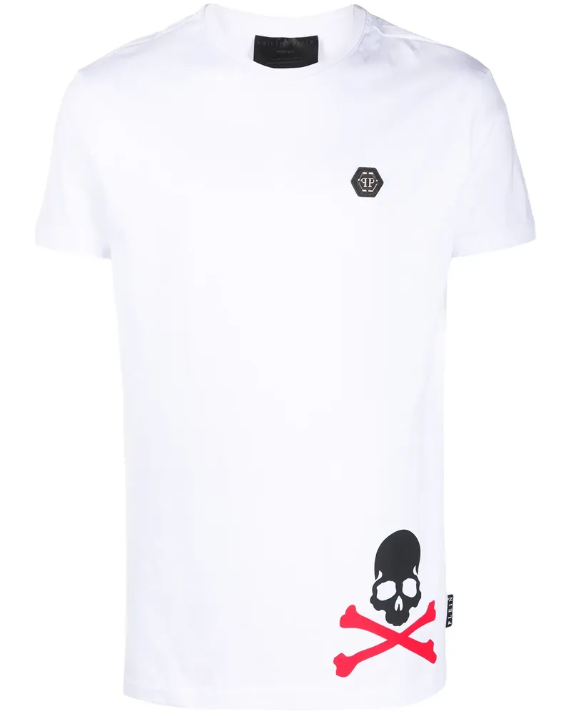 Philipp Plein T-Shirt mit Logo-Patch - Weiß Weiß