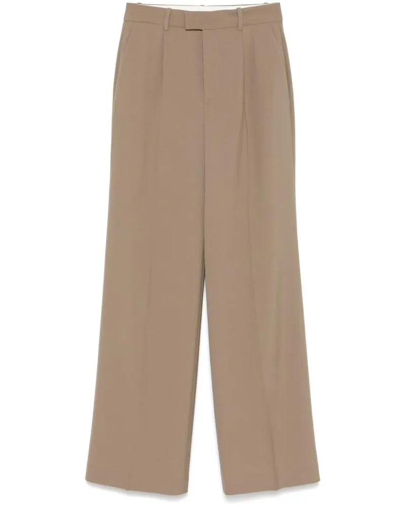 Róhe Hose mit Faltendetails - Braun Braun