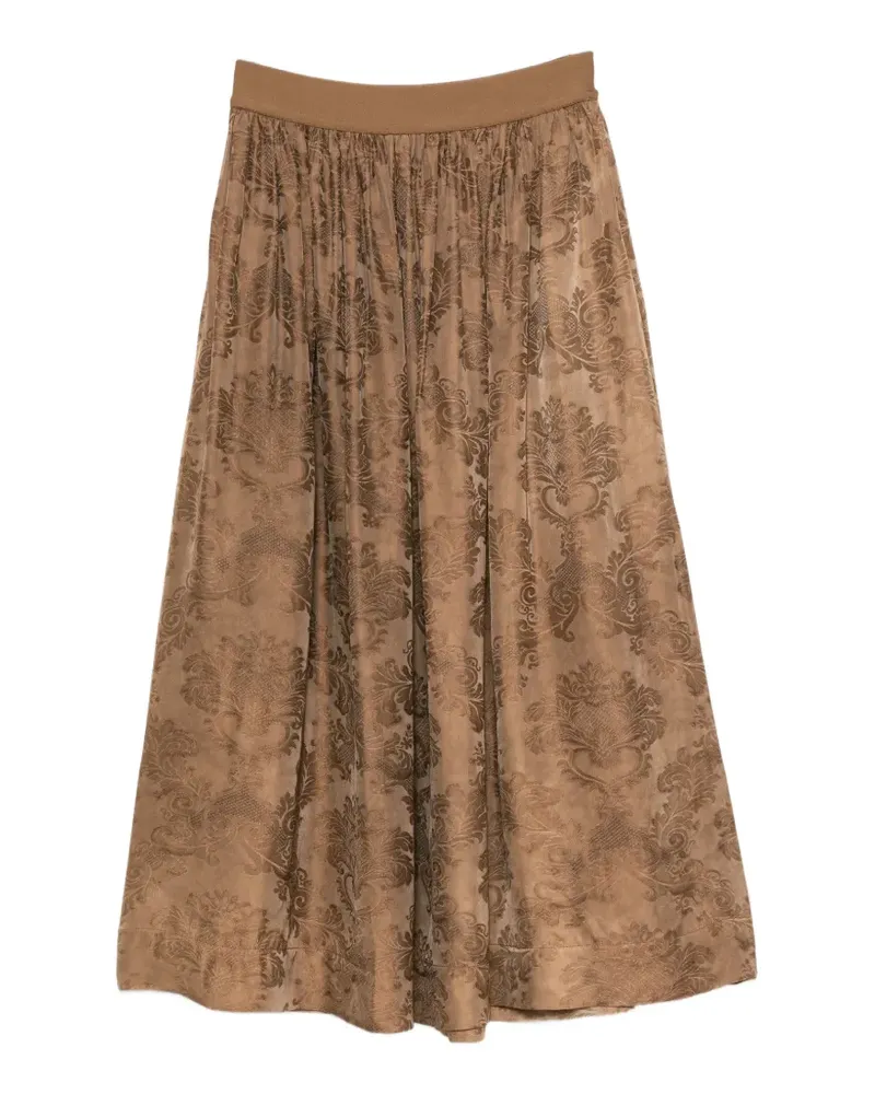 Uma Wang Gillian pattern gathered midi skirt - Nude Nude