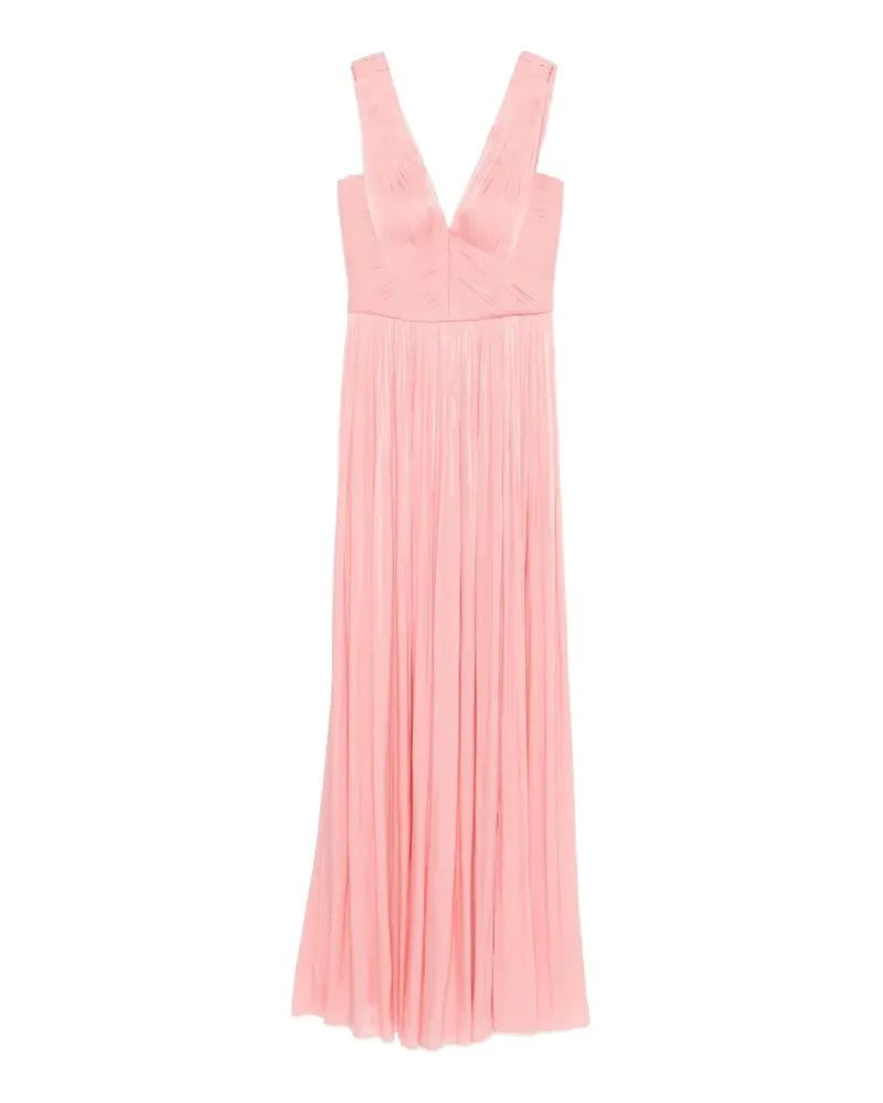 COSTARELLOS Anilia V-neck pleated maxi dress - Rosa Rosa