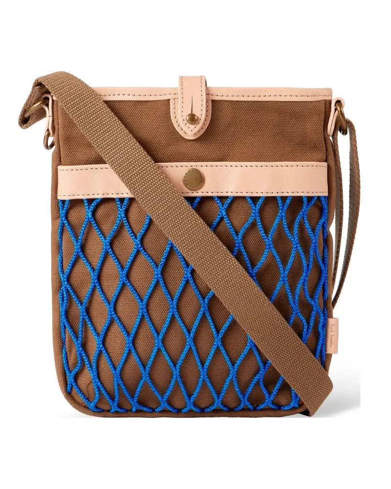Paul Smith Barbour net-detail canvas messenger bag - Braun Braun