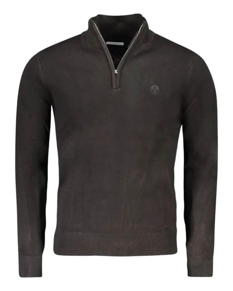 North Sails logo-detail zip-neck sweater - Schwarz Schwarz