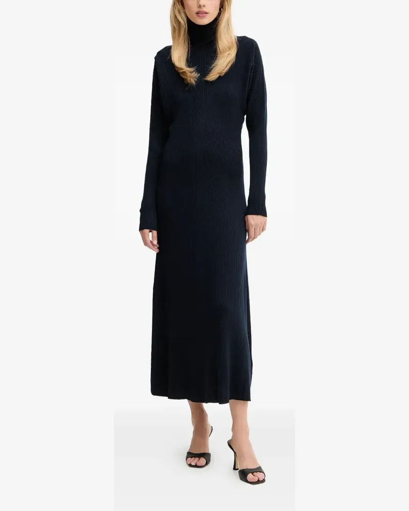 HUGO BOSS Midikleid mit Rollkragen - Blau Blau