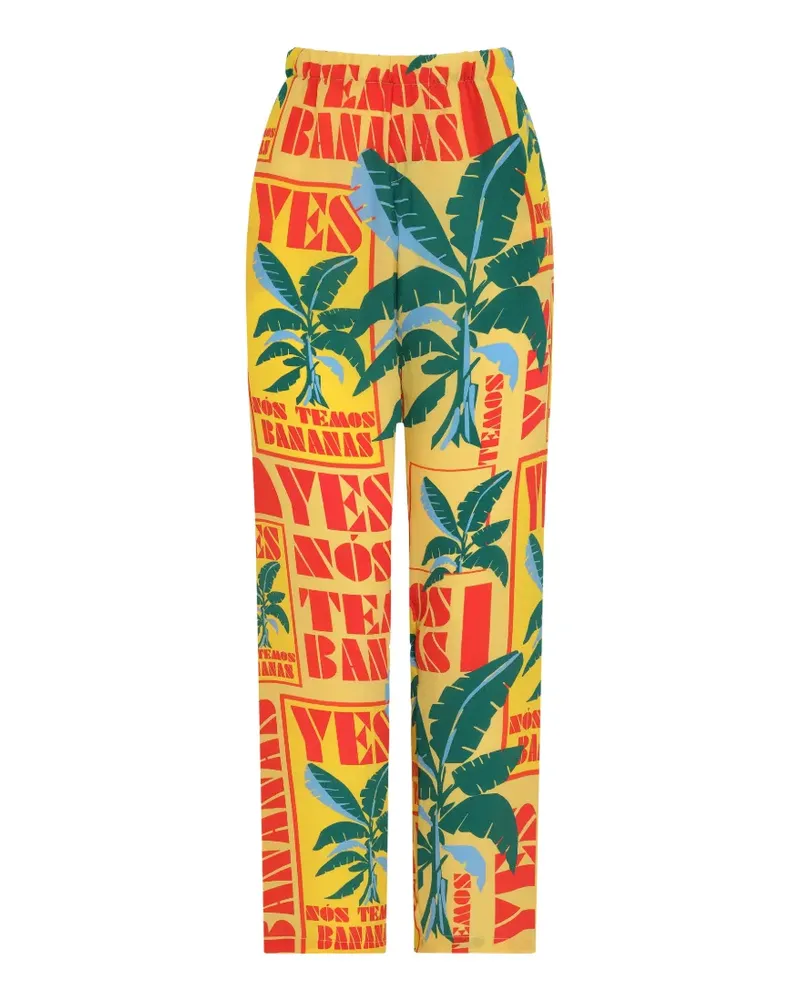 Amir Slama Hose mit Print - Gelb Gelb