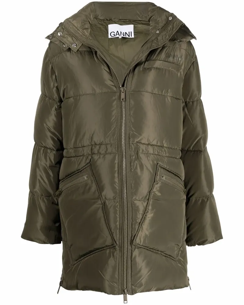 Ganni Gefütterter Kapuzenmantel - Gelb Gelb