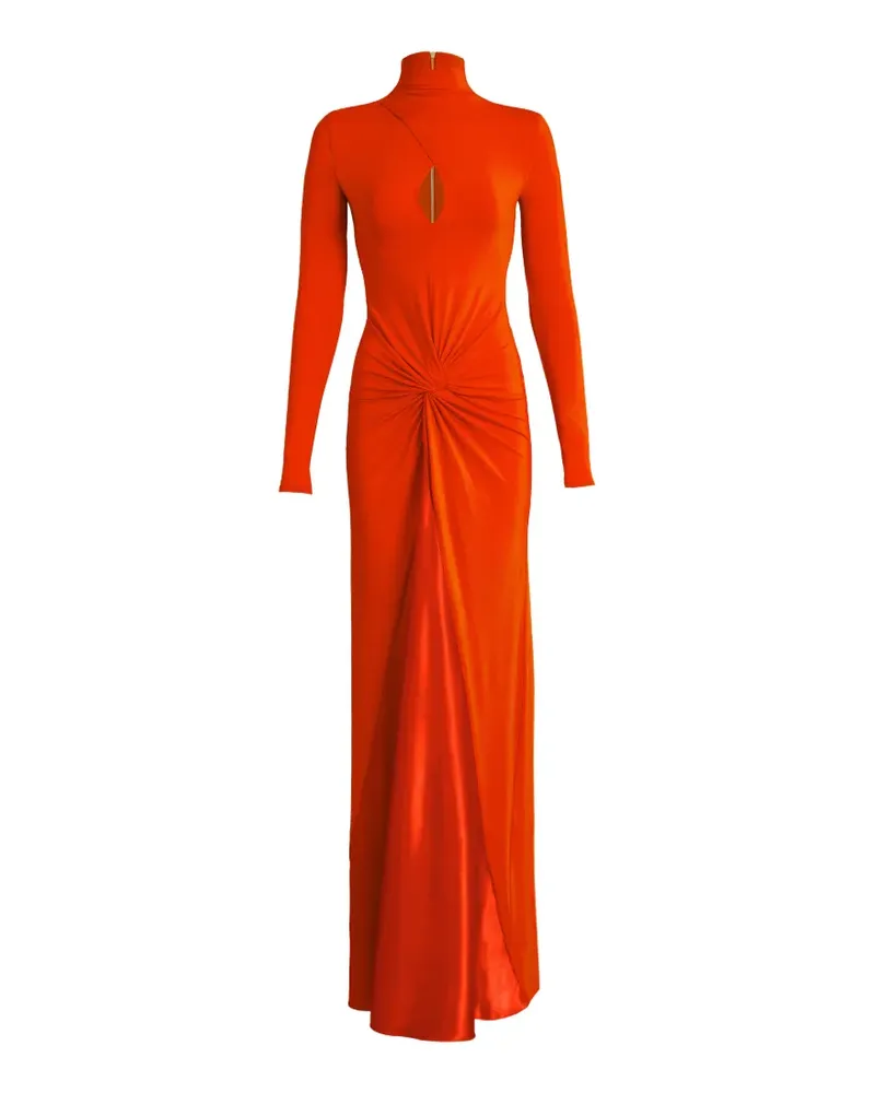 Silvia Tcherassi Birdy twist-detail cut-out maxi dress - Orange Orange