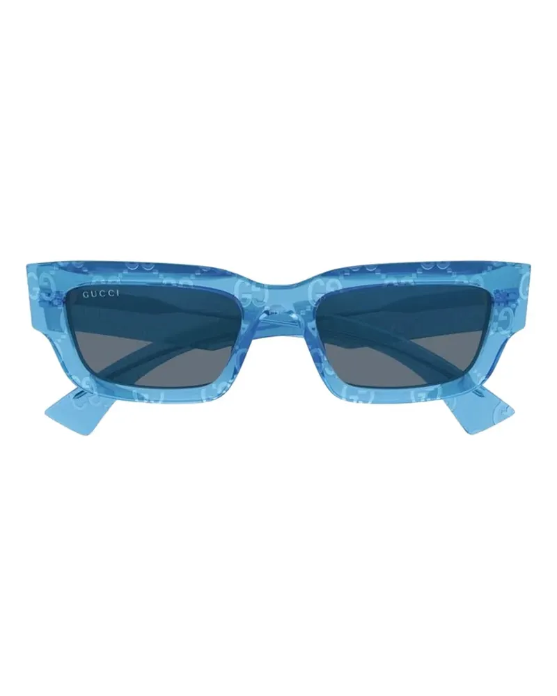 Gucci Monogram rectangle sunglasses - Blau Blau
