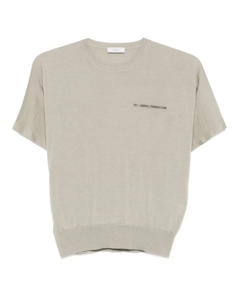 Peserico Verziertes T-Shirt - Grün Grün