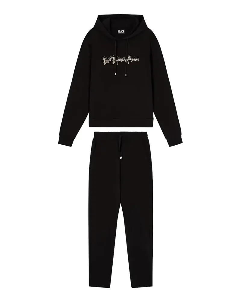 EA7 Jogginganzug mit Logo-Print - Schwarz Schwarz