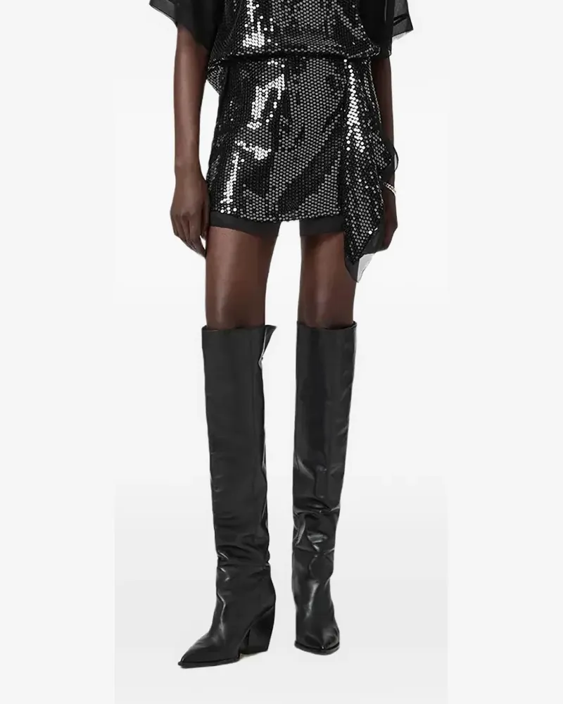 AllSaints sequin embellished skirt - Schwarz Schwarz