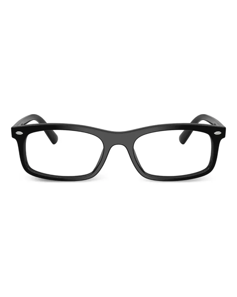 Ray Ban Eckige Brille mit Logo-Schild - Schwarz Schwarz