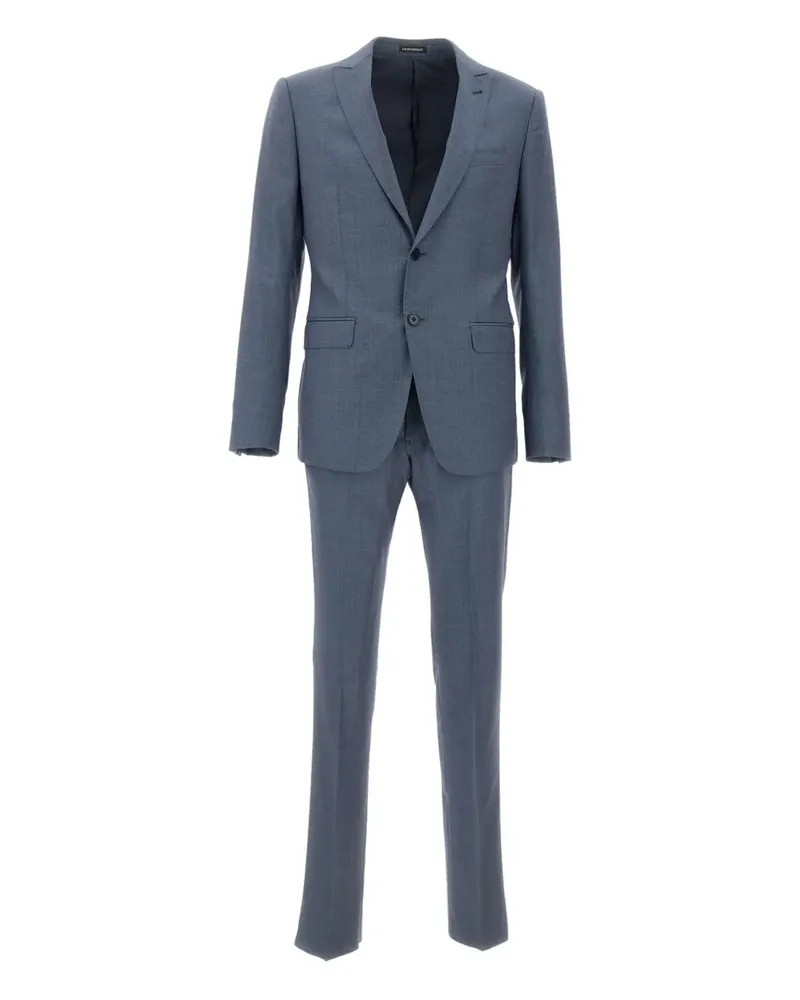 Emporio Armani Doppelreihiger Anzug mit steigendem Revers - Blau Blau