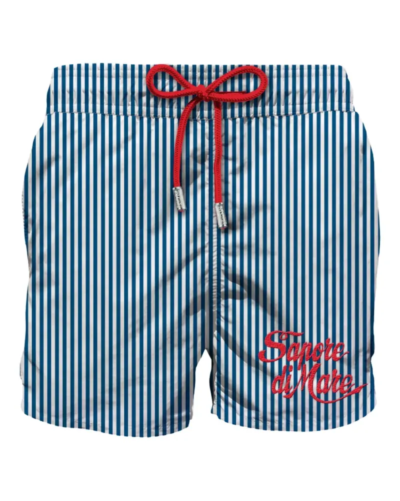 MC2 Saint Barth Gestreifte Badeshorts mit Schnürung - Blau Blau