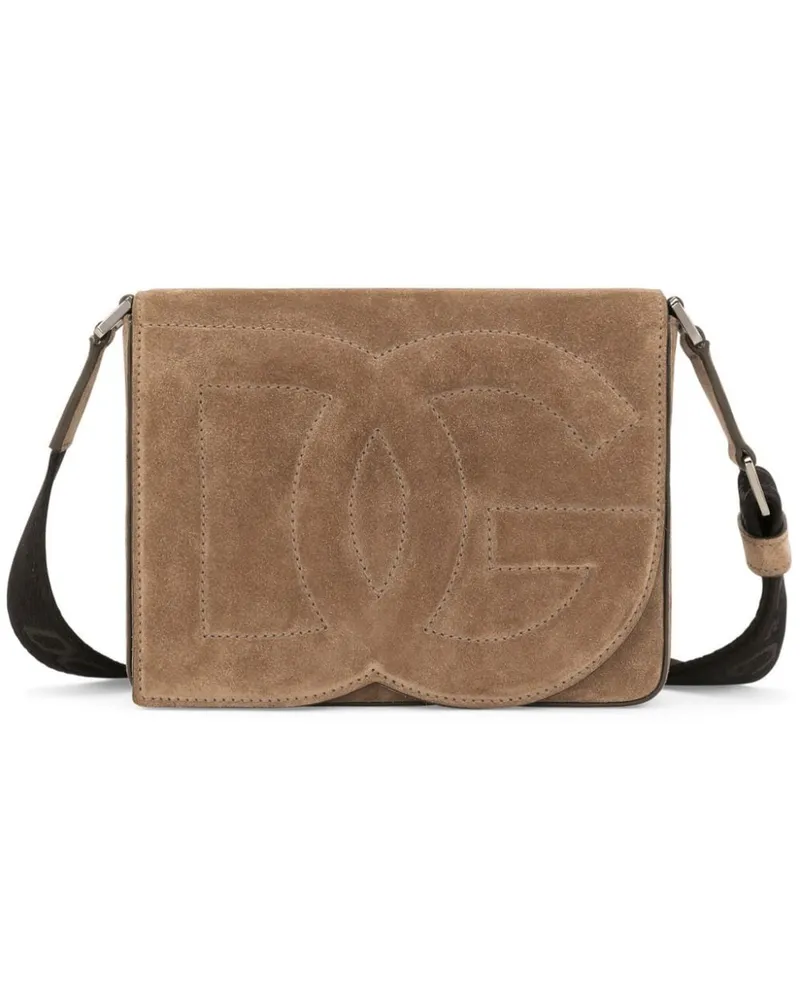 Dolce & Gabbana Schultertasche mit Logo-Prägung - Braun Braun