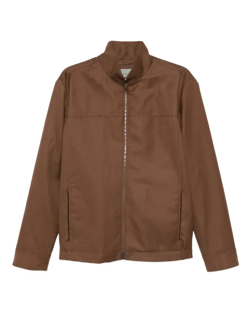 Canali Hemdjacke mit Reißverschluss - Braun Braun