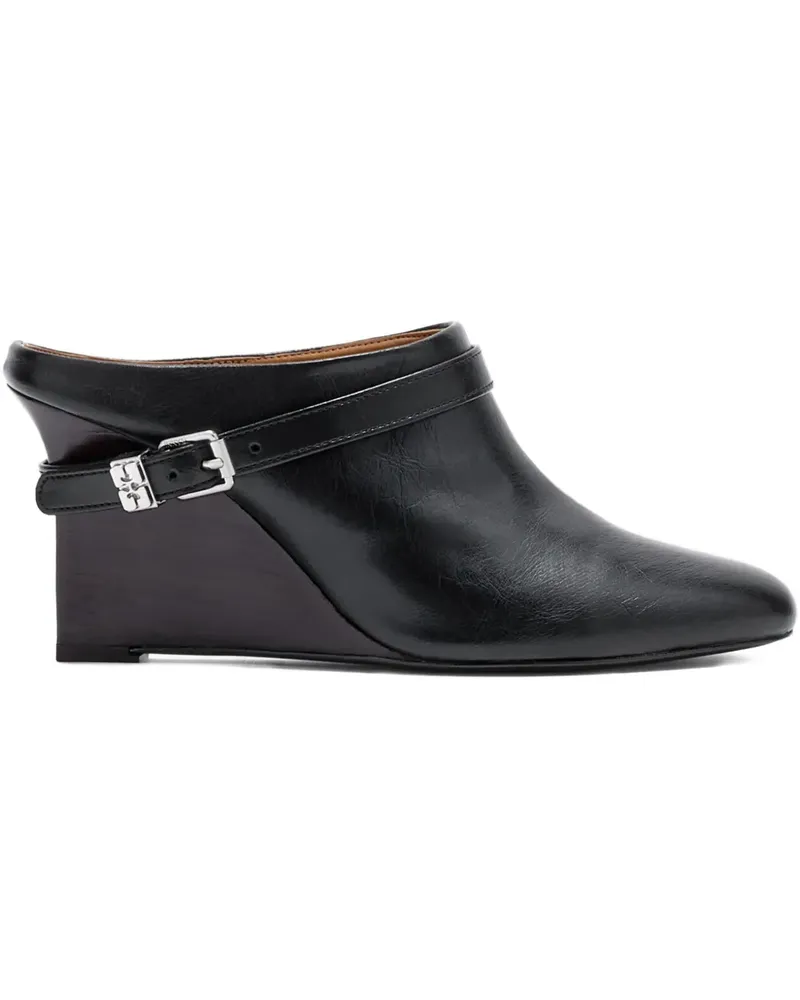 Ganni Wedge-Mules mit Schnalle - Schwarz Schwarz