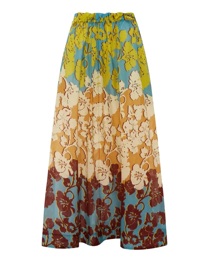ALEMAIS floral-print drawstring-waist skirt - Blau Blau