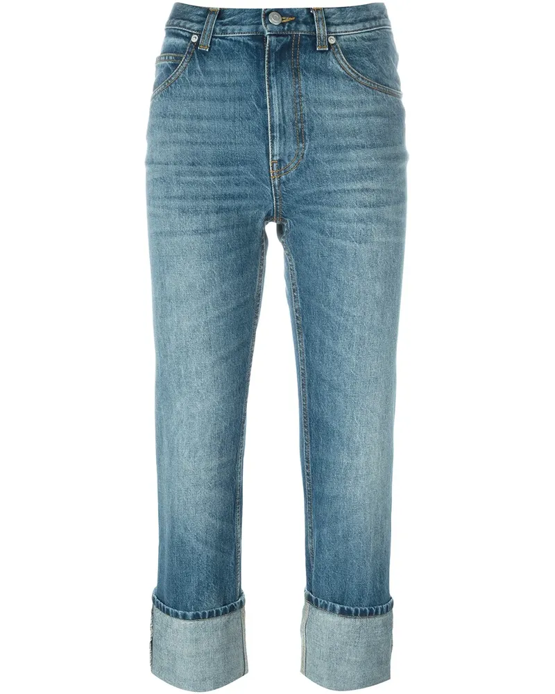 Alexander McQueen Klassische Cropped-Jeans - Blau Blau