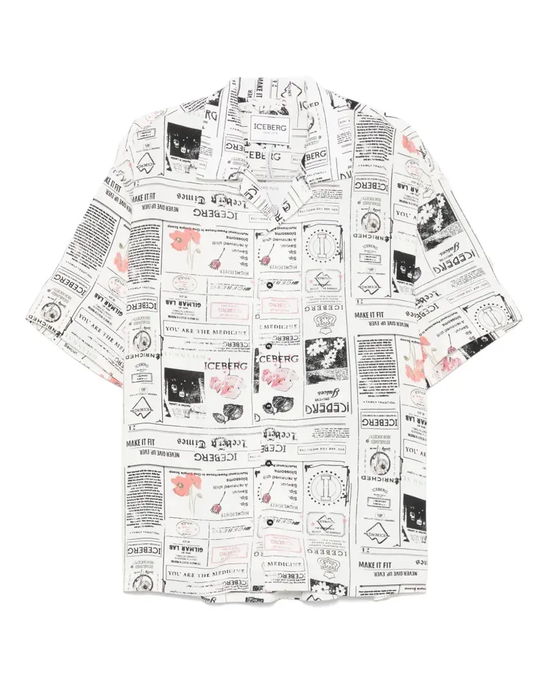 Iceberg Hemd mit Print - Weiß Weiß