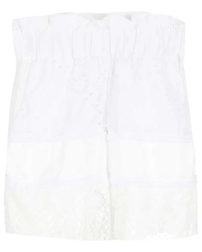 Amir Slama Shorts mit Lochstickerei - Weiß Weiß