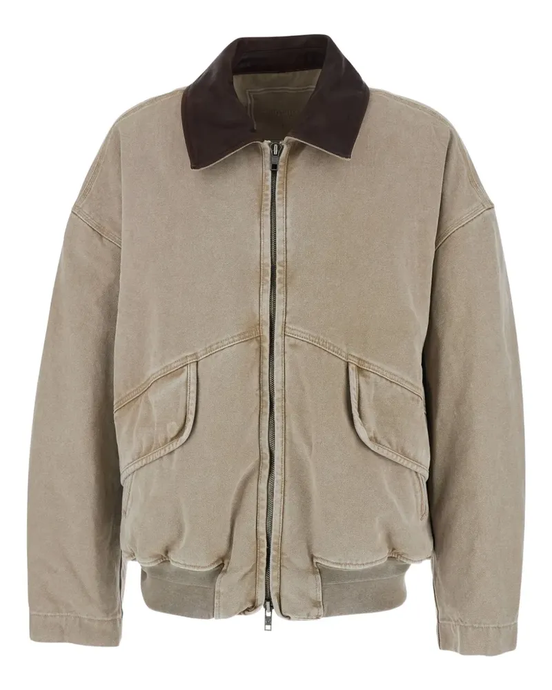 Wooyoungmi Distressed-Jacke mit Kontrastkragen - Nude Nude